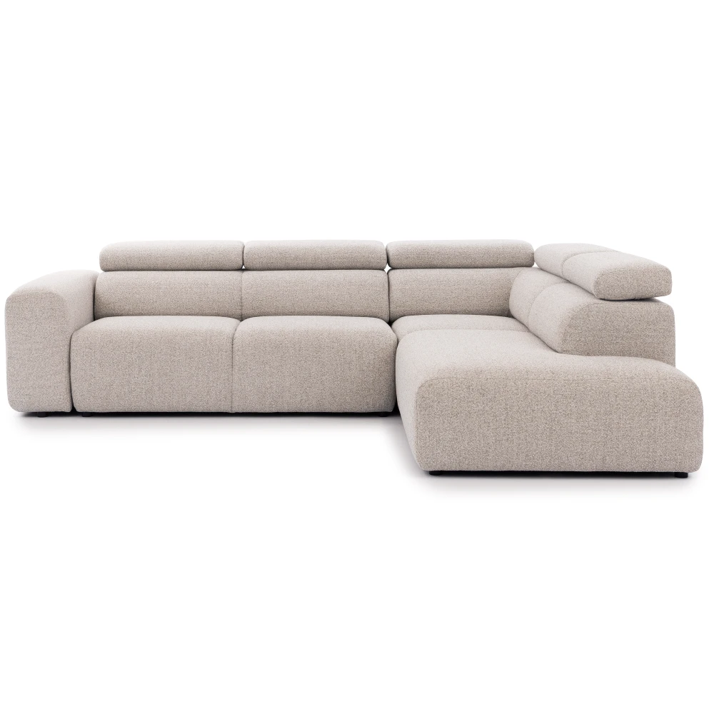 Nowoczesny narożnik Wygodny Mebel z funkcją relax i regulowanym zagłówkiem zapewnia wyjątkowy komfort oraz elegancki design. Idealne rozwiązanie do nowoczesnych i przestronnych salonów.